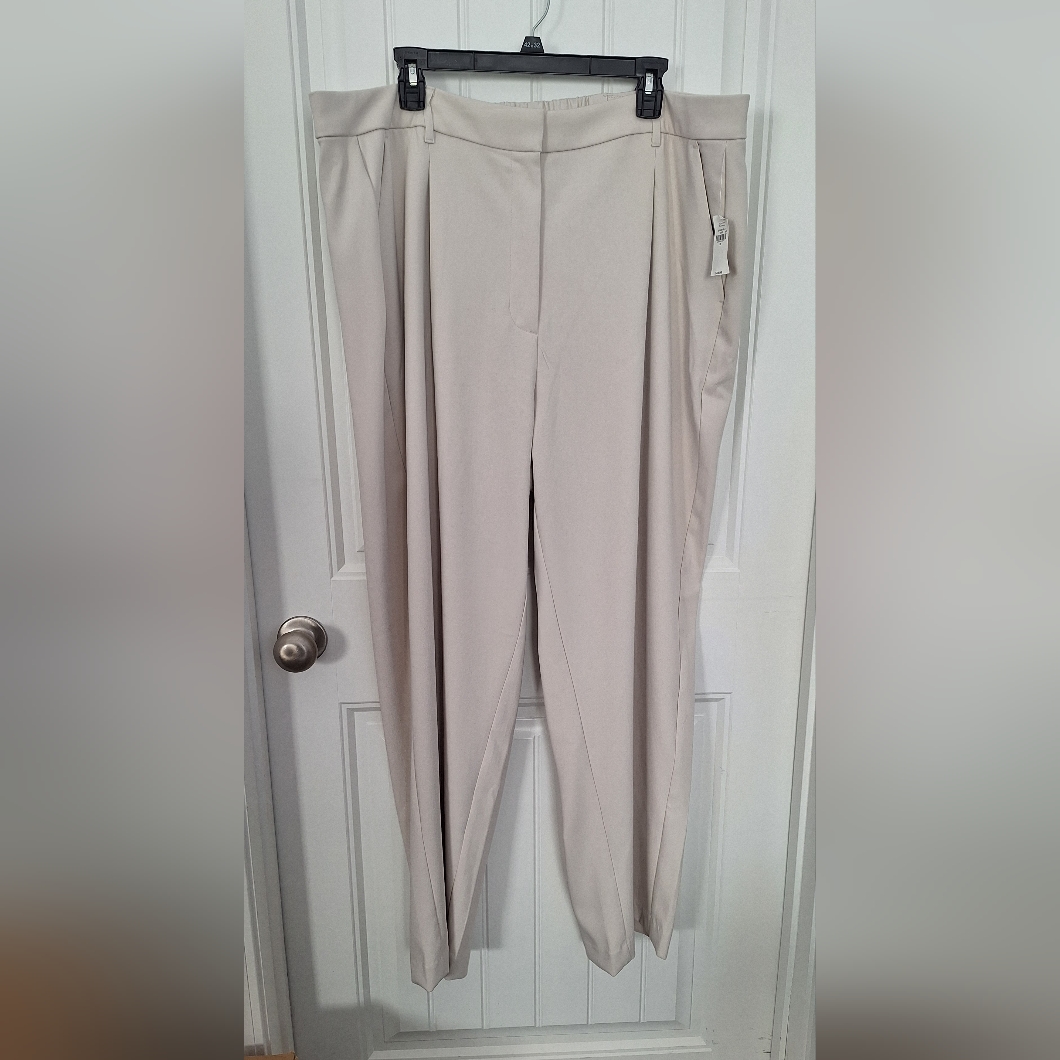Old Navy Womens 2x Ivory Beige Extra High-Rise Wide Leg Trousers Taylor